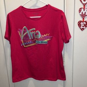 MACEOO ARIA LAS VEGAS Bedazzled Short Sleeve Tee XL